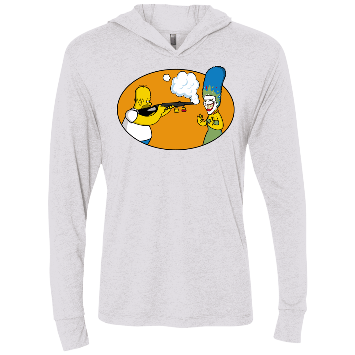 T-Shirts Heather White / X-Small Make Up Gun Triblend Long Sleeve Hoodie Tee