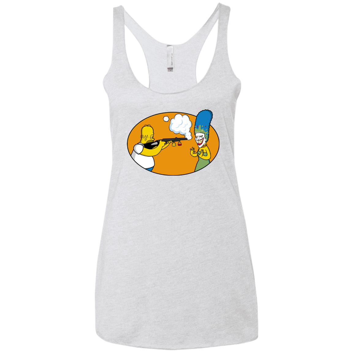 T-Shirts Heather White / X-Small Make Up Gun Women's Triblend Racerback Tank