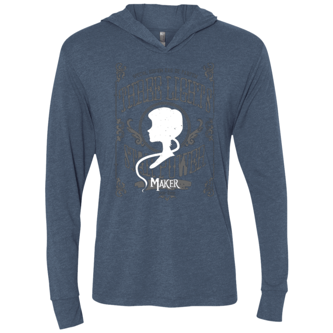 T-Shirts Indigo / X-Small Maker Triblend Long Sleeve Hoodie Tee