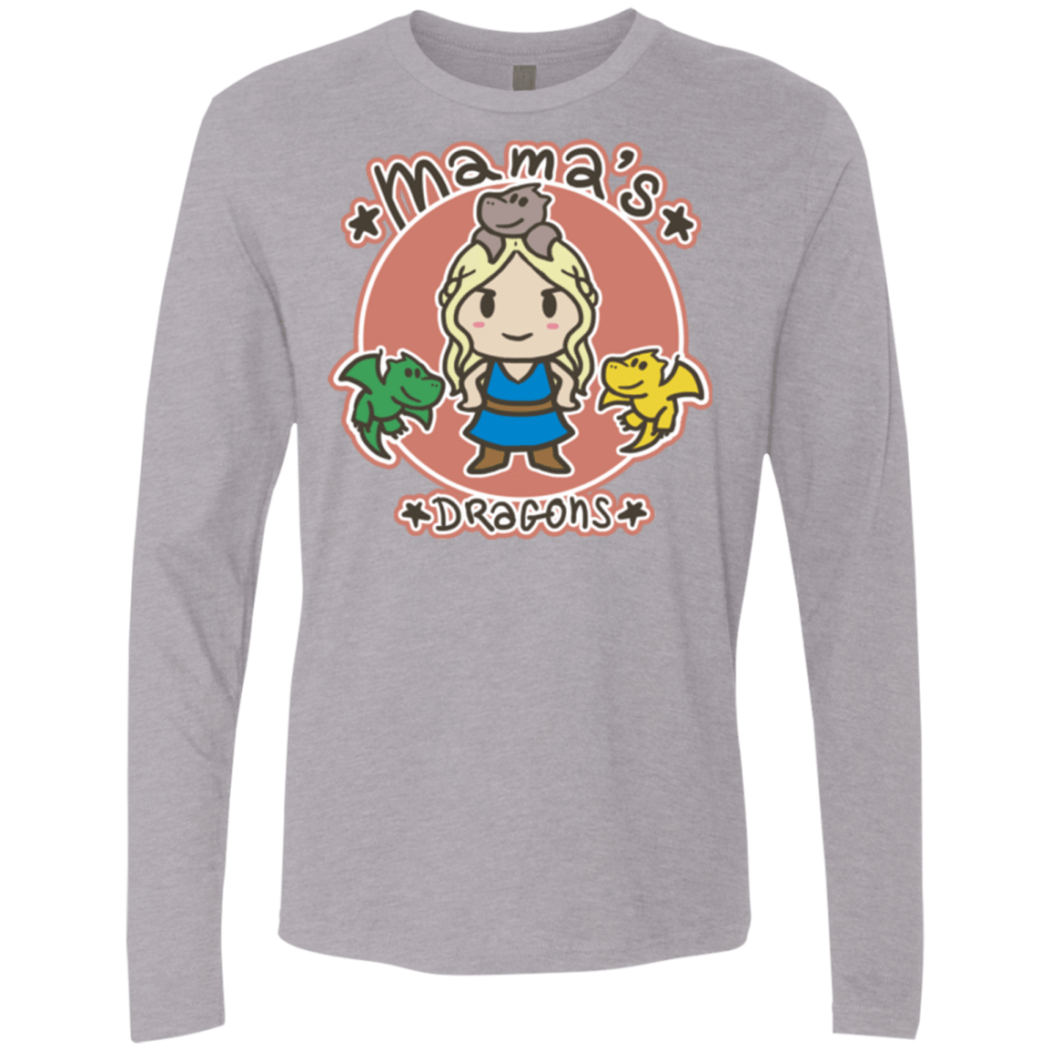 T-Shirts Heather Grey / Small Mamas Dragons Men's Premium Long Sleeve