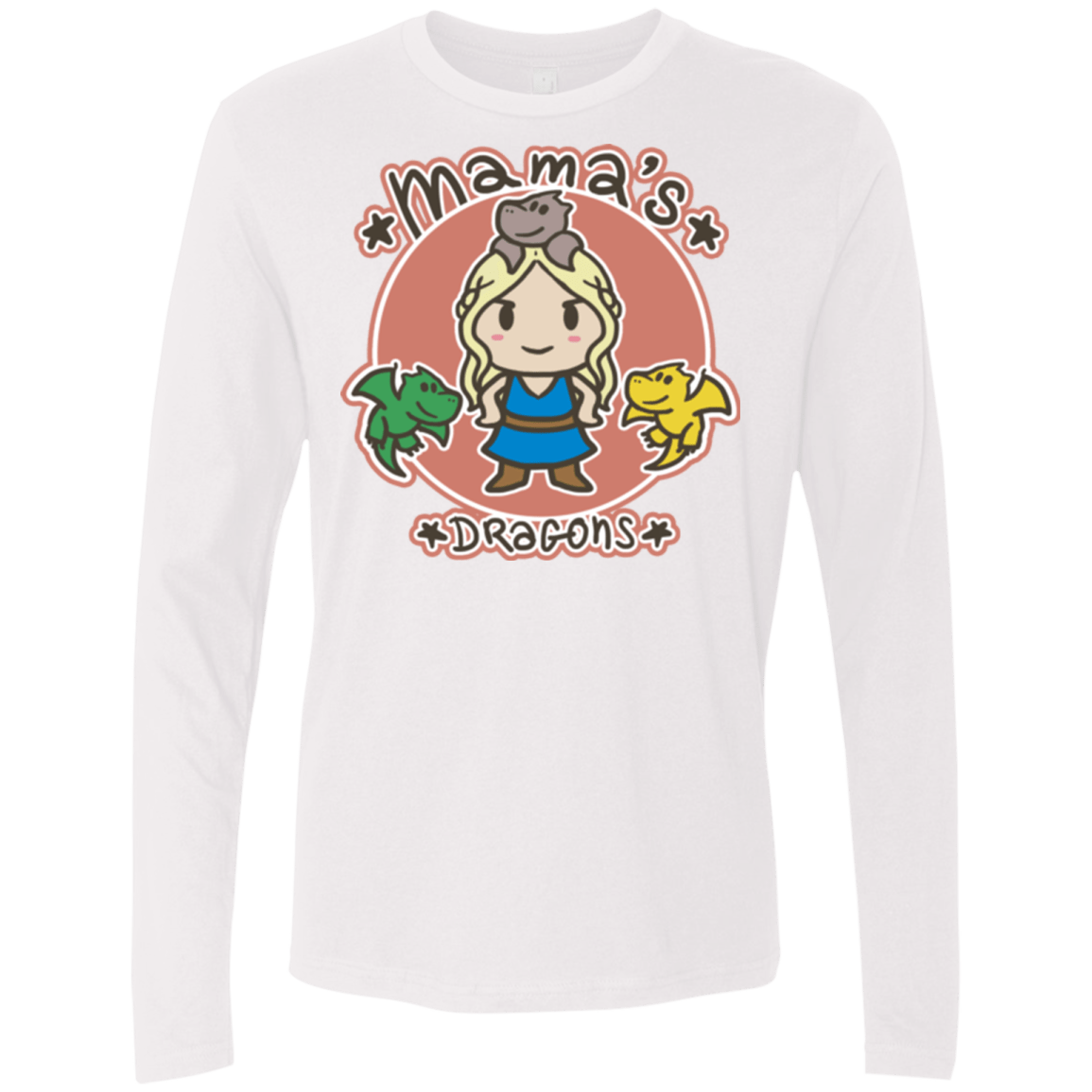 T-Shirts White / Small Mamas Dragons Men's Premium Long Sleeve