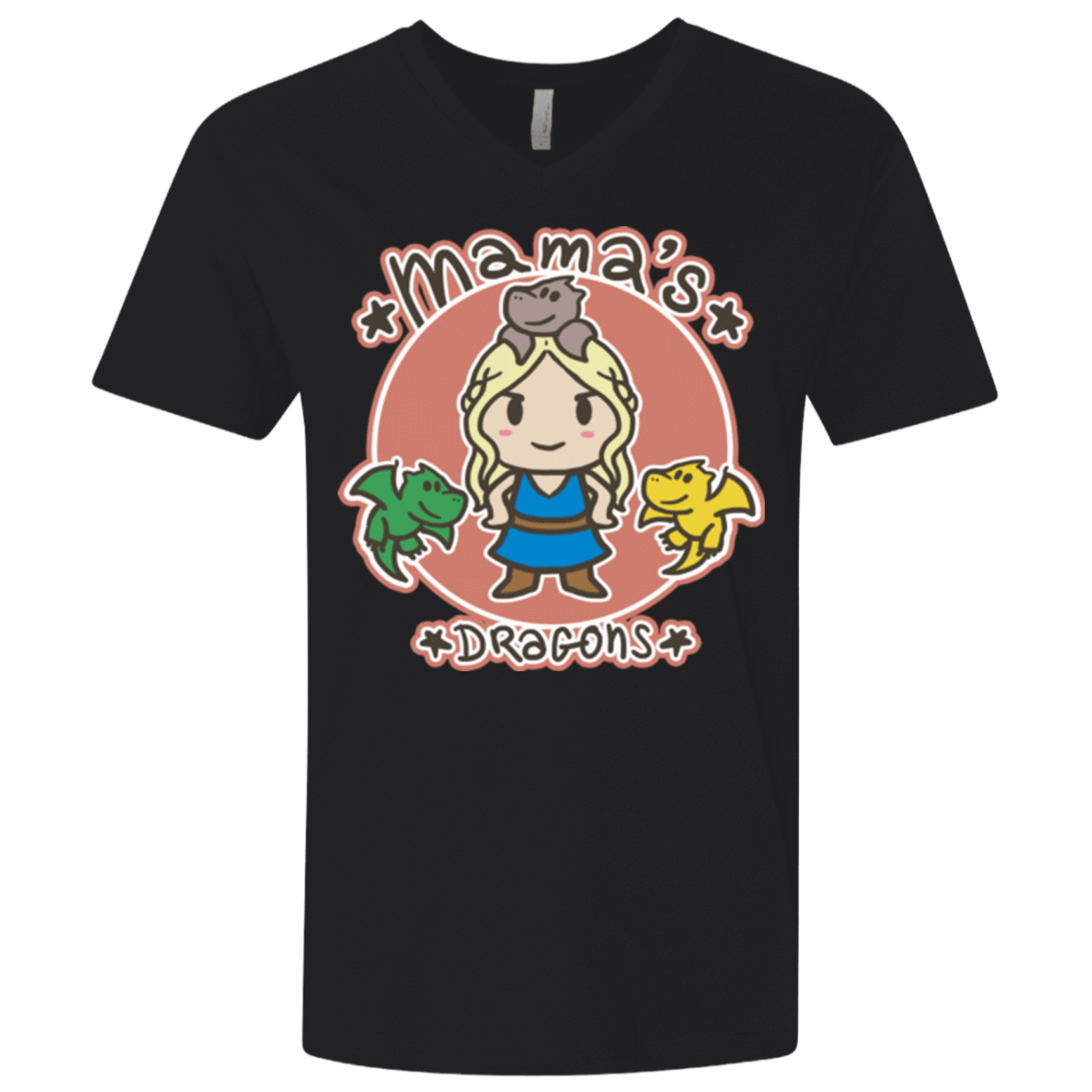 T-Shirts Black / X-Small Mamas Dragons Men's Premium V-Neck
