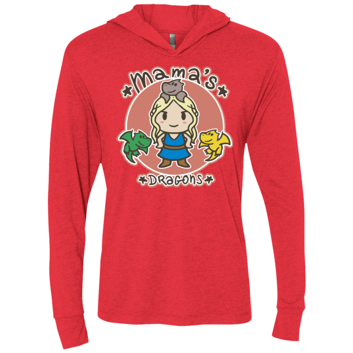 T-Shirts Vintage Red / X-Small Mamas Dragons Triblend Long Sleeve Hoodie Tee