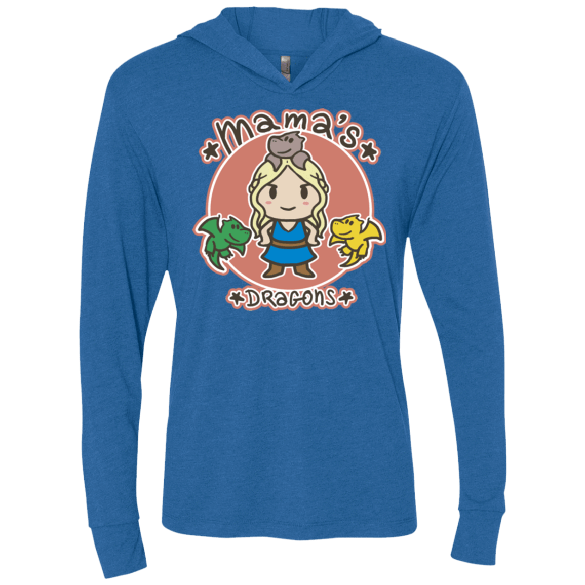 T-Shirts Vintage Royal / X-Small Mamas Dragons Triblend Long Sleeve Hoodie Tee