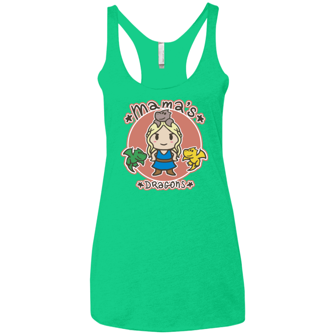T-Shirts Envy / X-Small Mamas Dragons Women's Triblend Racerback Tank