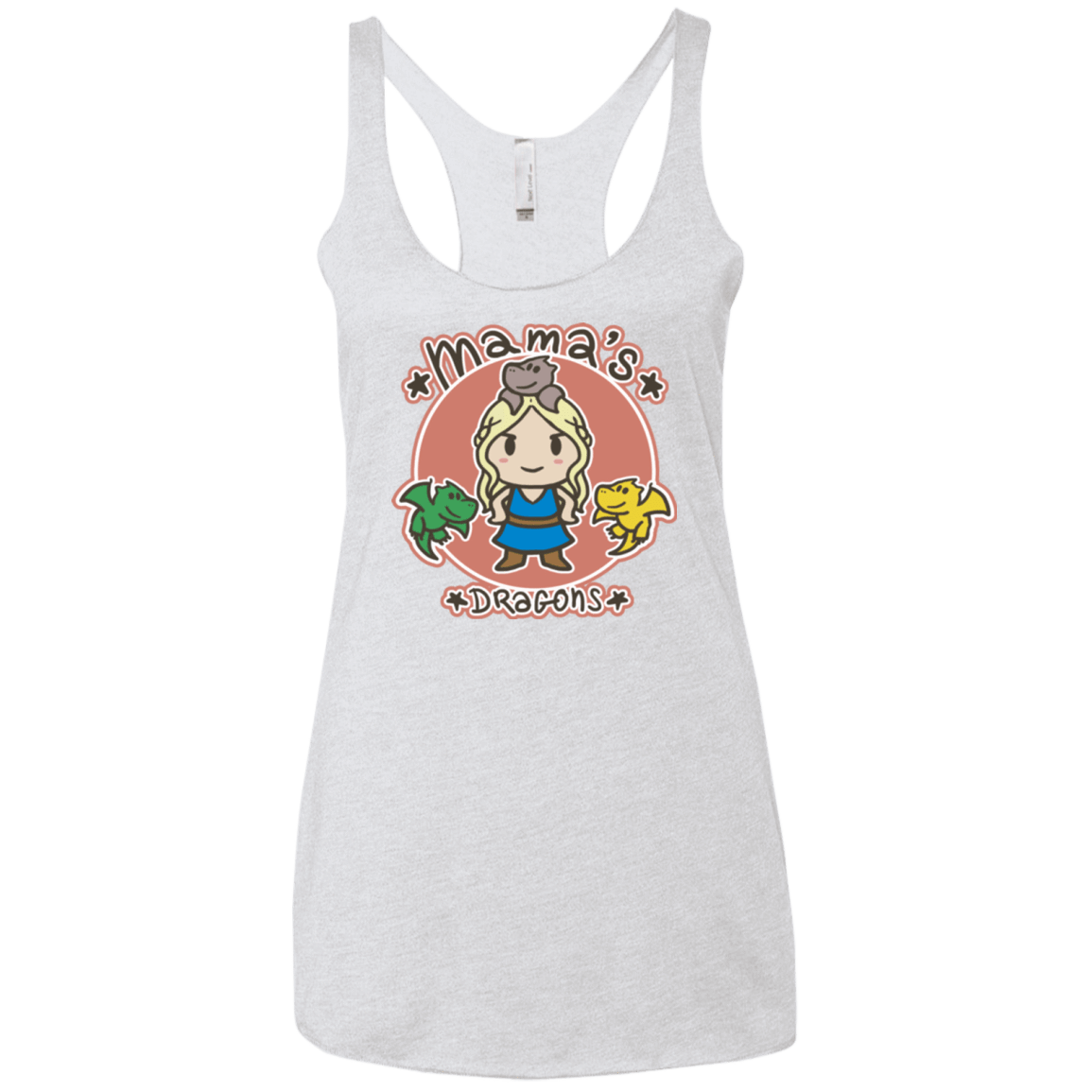 T-Shirts Heather White / X-Small Mamas Dragons Women's Triblend Racerback Tank