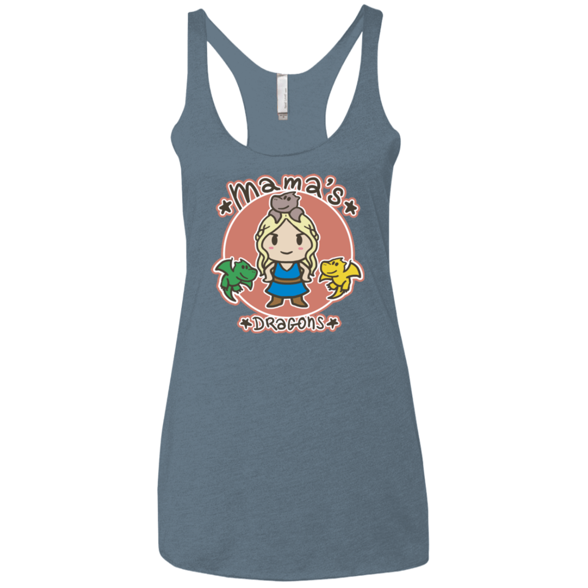 T-Shirts Indigo / X-Small Mamas Dragons Women's Triblend Racerback Tank