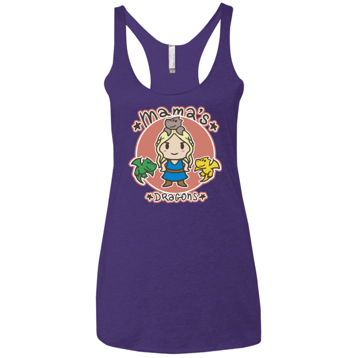 T-Shirts Purple / X-Small Mamas Dragons Women's Triblend Racerback Tank