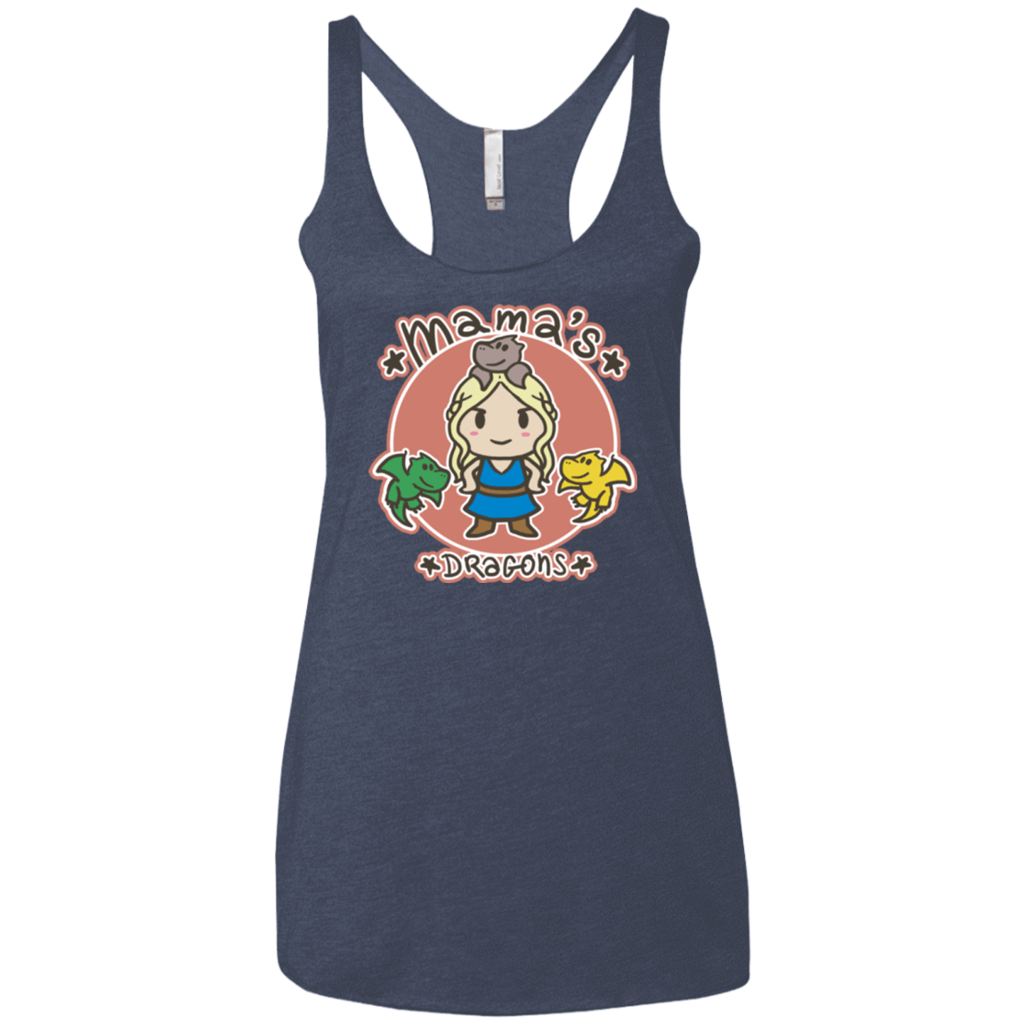 T-Shirts Vintage Navy / X-Small Mamas Dragons Women's Triblend Racerback Tank