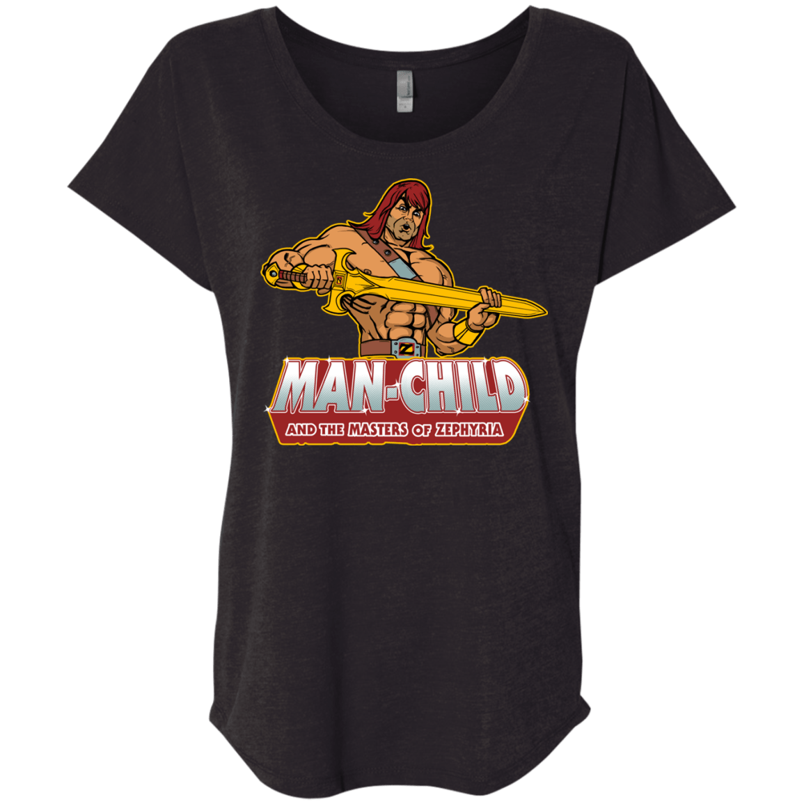 T-Shirts Vintage Black / X-Small Man Child Triblend Dolman Sleeve