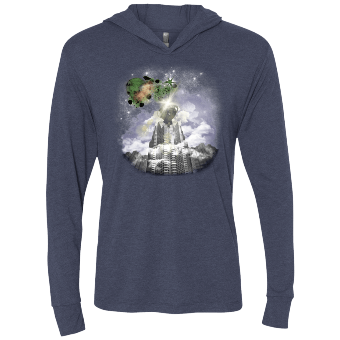 T-Shirts Vintage Navy / X-Small Man of Tomorrow Triblend Long Sleeve Hoodie Tee