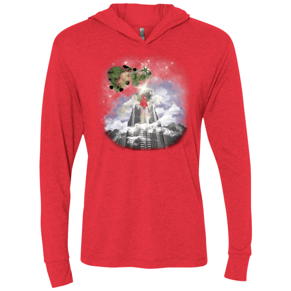 T-Shirts Vintage Red / X-Small Man of Tomorrow Triblend Long Sleeve Hoodie Tee