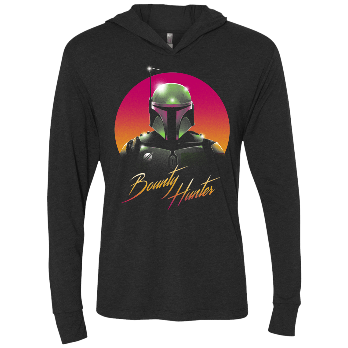 T-Shirts Vintage Black / X-Small Mandalorian Hunter Triblend Long Sleeve Hoodie Tee