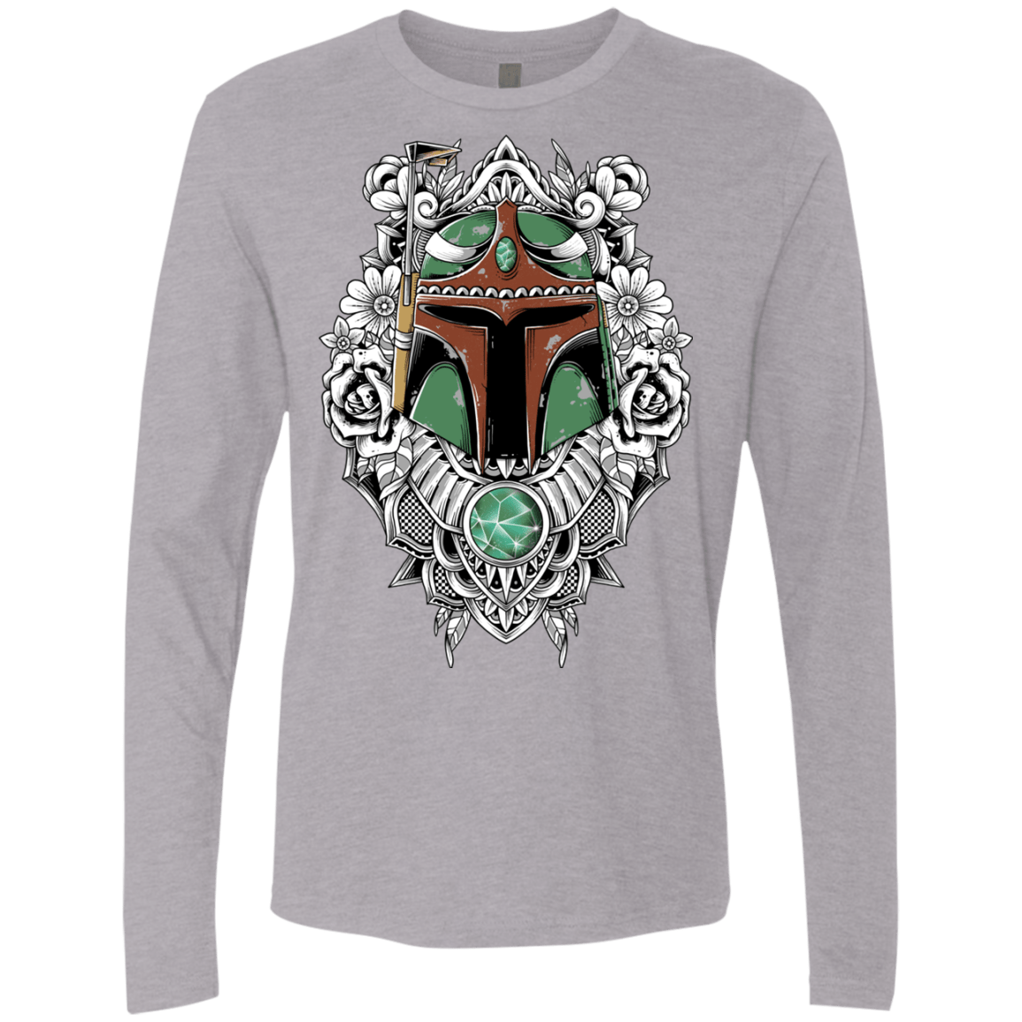 T-Shirts Heather Grey / S Mandalorian Warrior Men's Premium Long Sleeve