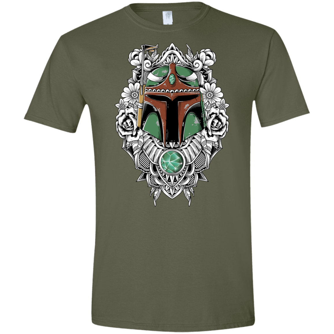 T-Shirts Military Green / S Mandalorian Warrior Men's Semi-Fitted Softstyle