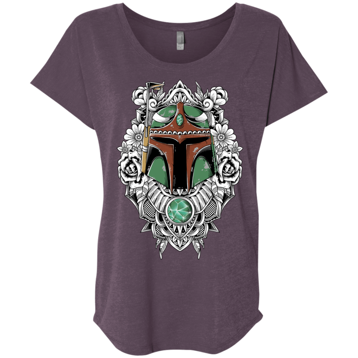 T-Shirts Vintage Purple / X-Small Mandalorian Warrior Triblend Dolman Sleeve