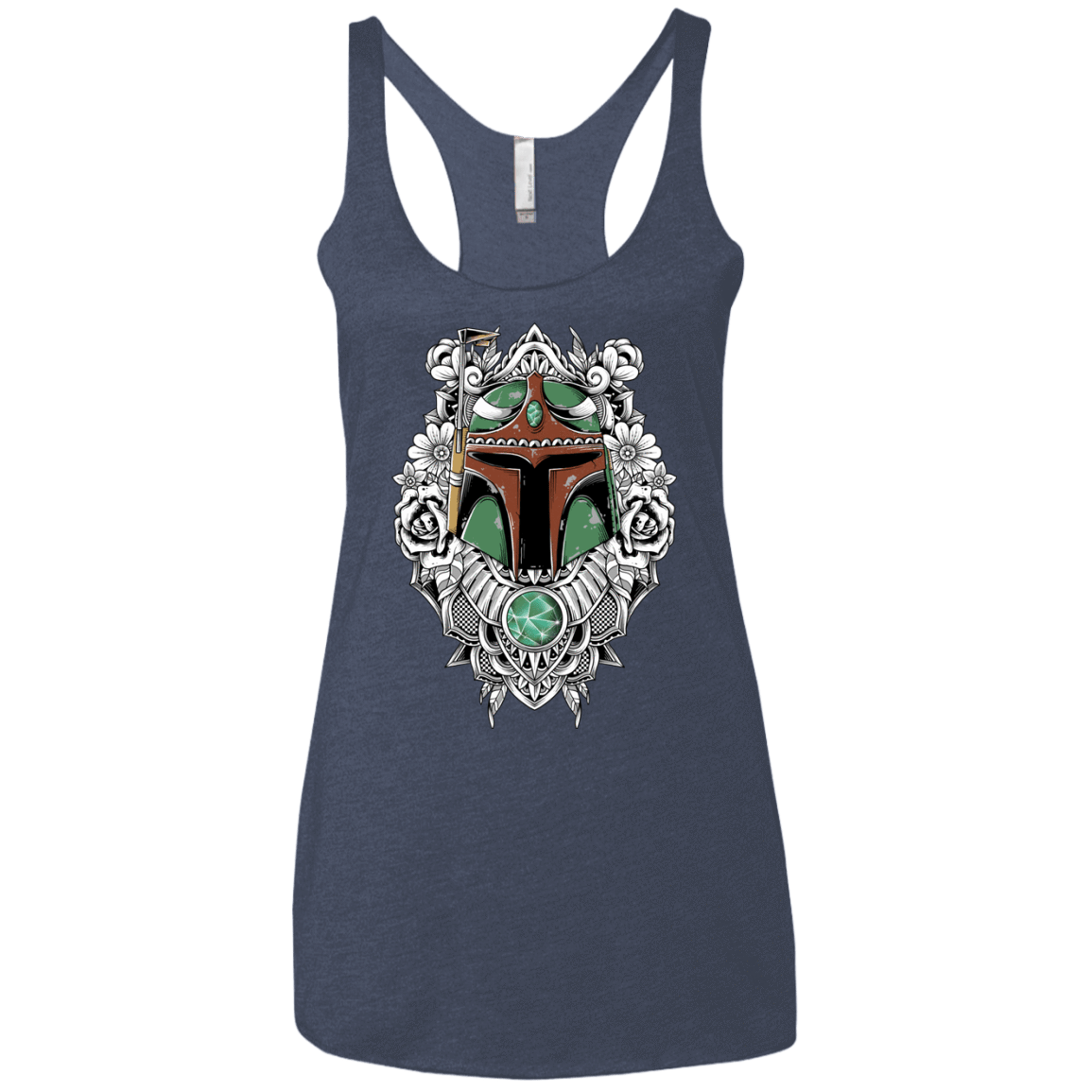 T-Shirts Vintage Navy / X-Small Mandalorian Warrior Women's Triblend Racerback Tank