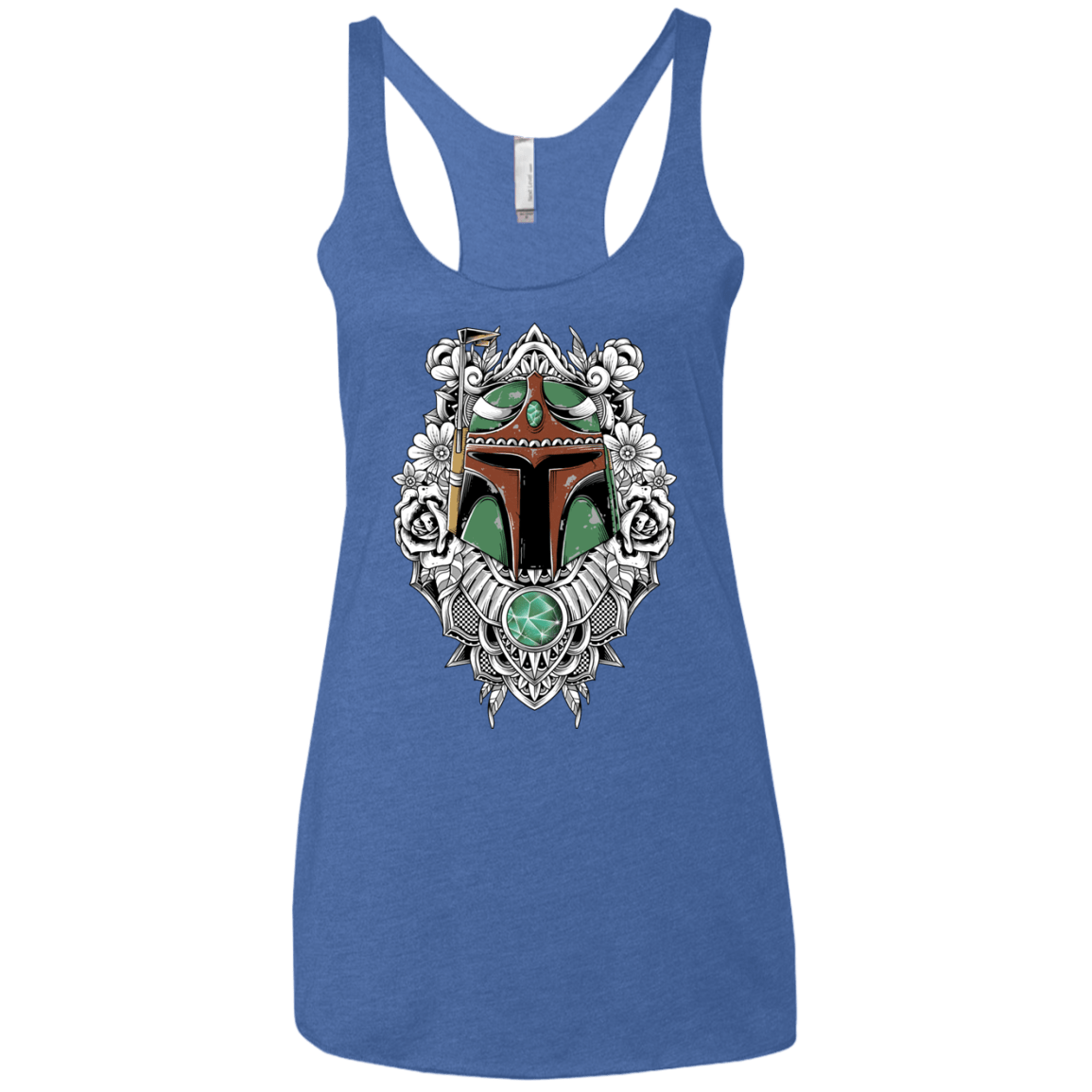 T-Shirts Vintage Royal / X-Small Mandalorian Warrior Women's Triblend Racerback Tank