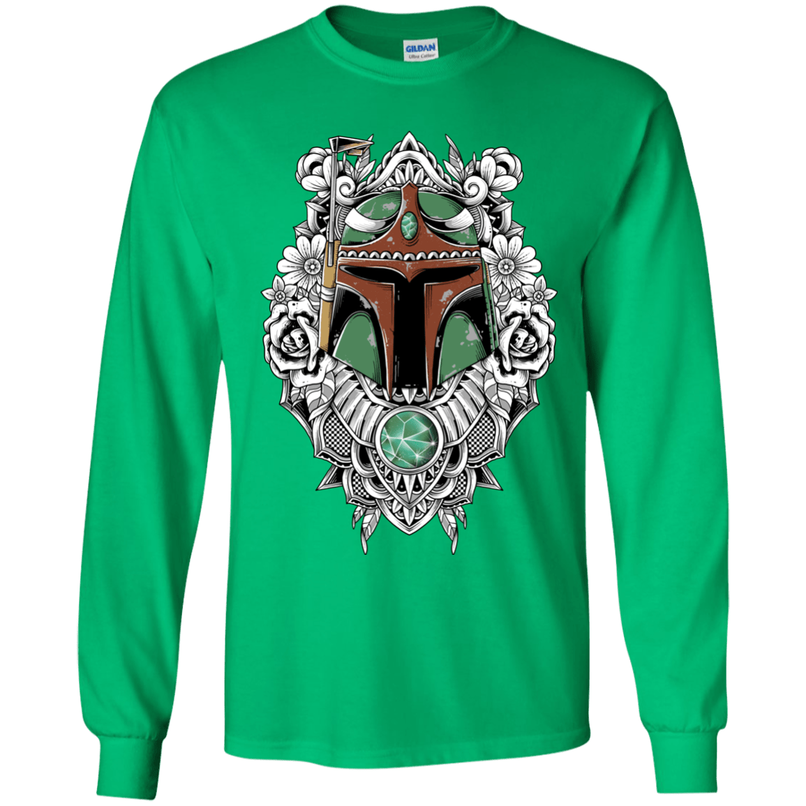 T-Shirts Irish Green / YS Mandalorian Warrior Youth Long Sleeve T-Shirt