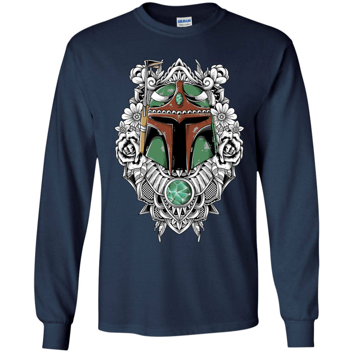 T-Shirts Navy / YS Mandalorian Warrior Youth Long Sleeve T-Shirt