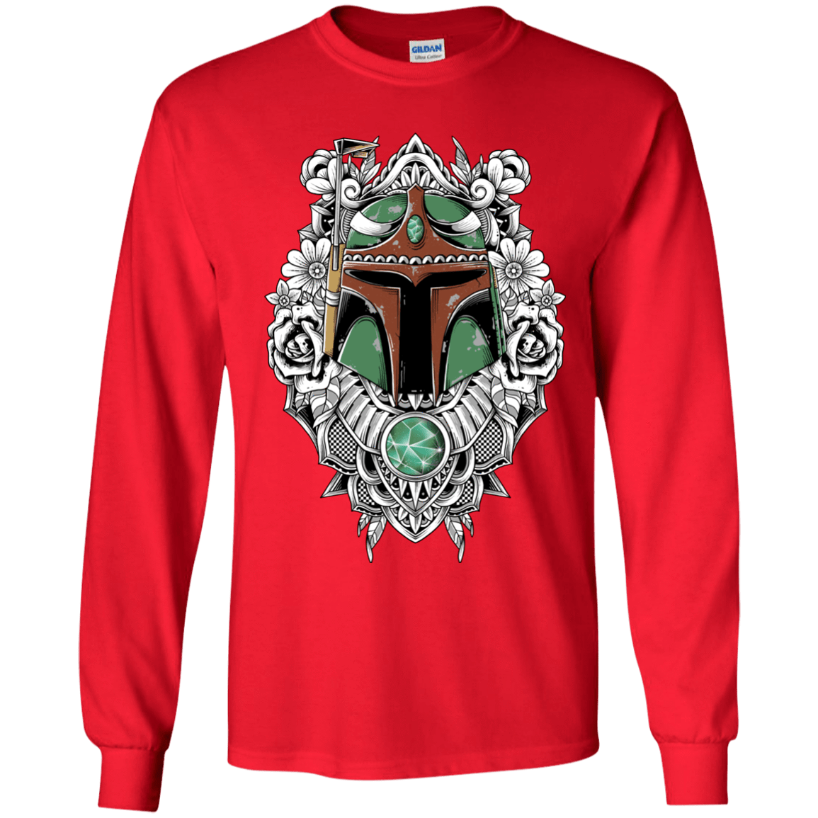 T-Shirts Red / YS Mandalorian Warrior Youth Long Sleeve T-Shirt