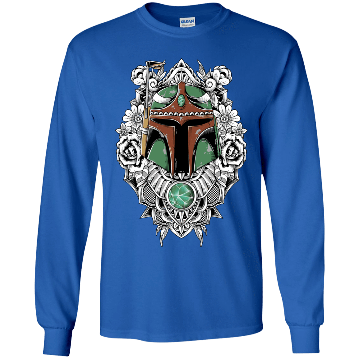 T-Shirts Royal / YS Mandalorian Warrior Youth Long Sleeve T-Shirt