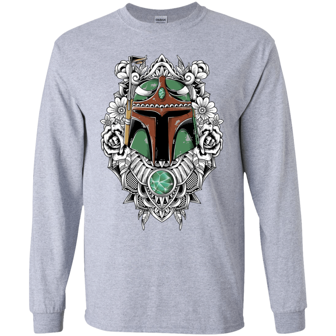 T-Shirts Sport Grey / YS Mandalorian Warrior Youth Long Sleeve T-Shirt
