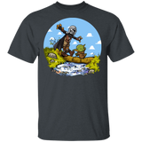 T-Shirts Dark Heather / S Mandalorian Yoda Calvin Circle T-Shirt