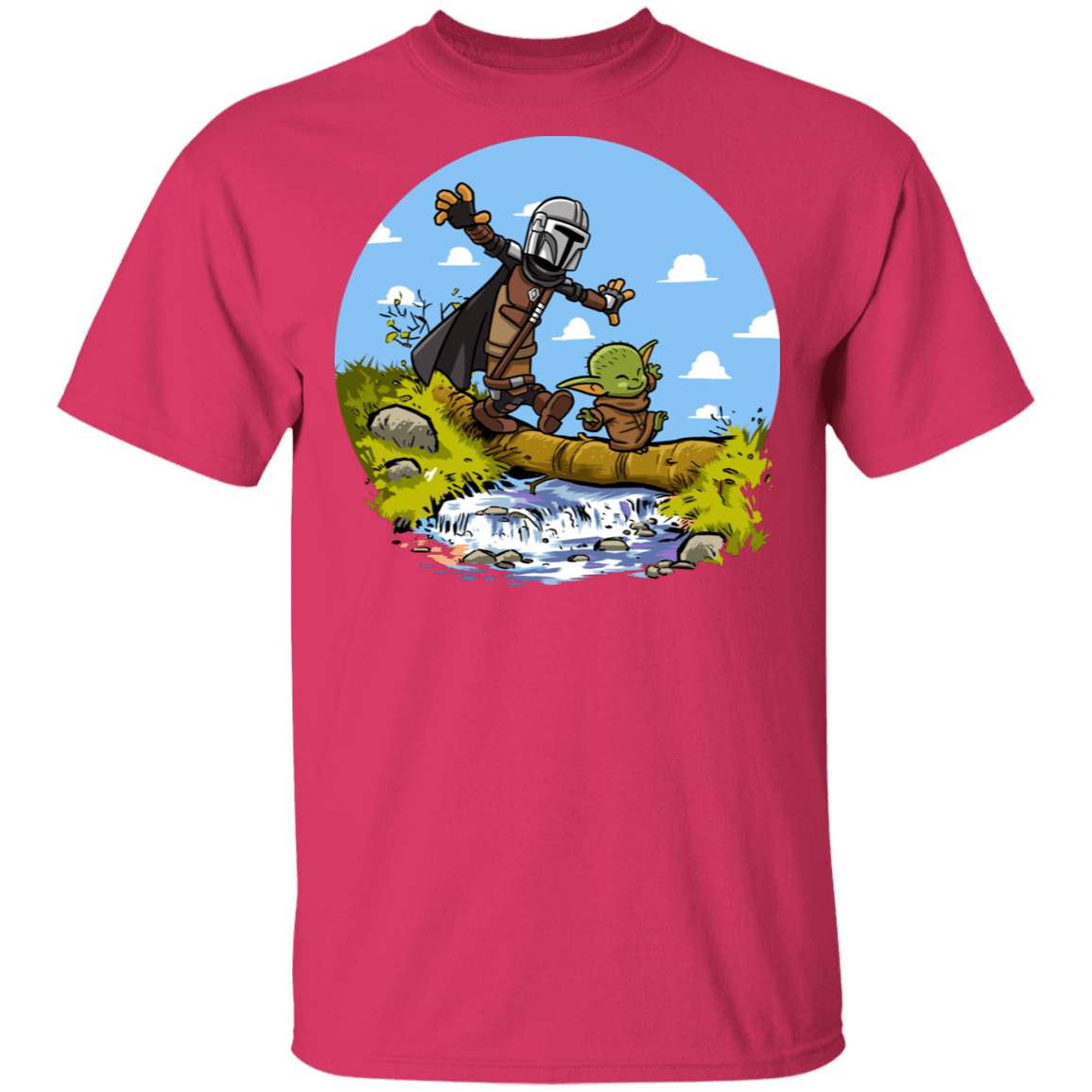 T-Shirts Heliconia / S Mandalorian Yoda Calvin Circle T-Shirt