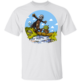 T-Shirts White / S Mandalorian Yoda Calvin Circle T-Shirt