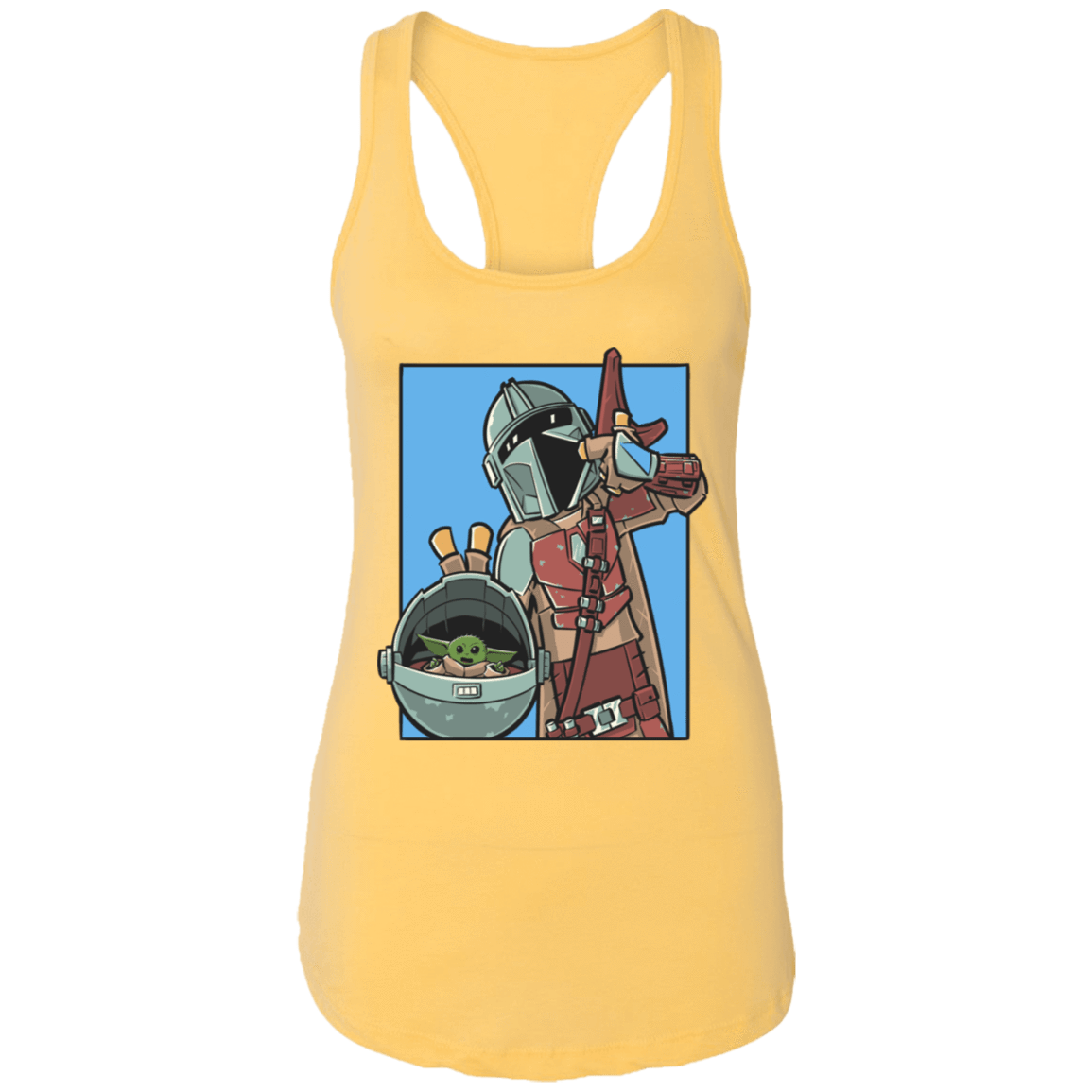 T-Shirts Banana Cream / X-Small Mando and the Child Women's Premium Racerback Tank