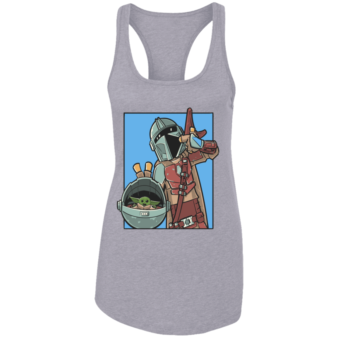 T-Shirts Heather Grey / X-Small Mando and the Child Women's Premium Racerback Tank