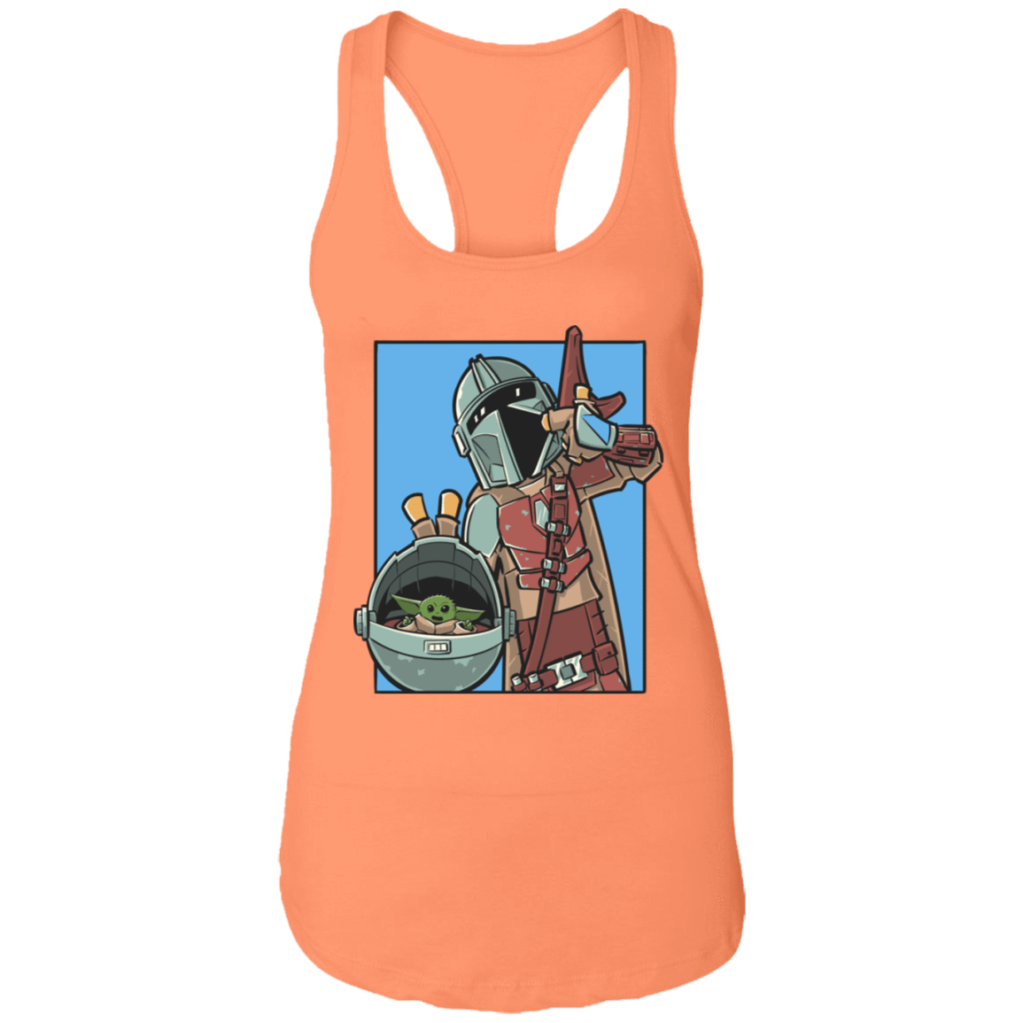 T-Shirts Light Orange / X-Small Mando and the Child Women's Premium Racerback Tank