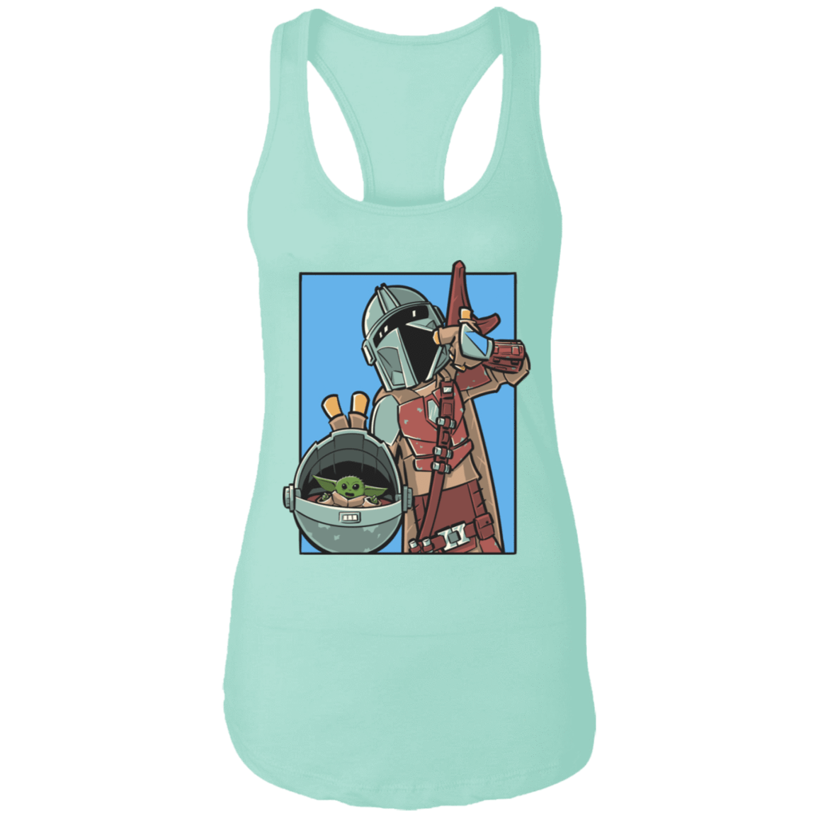T-Shirts Mint / X-Small Mando and the Child Women's Premium Racerback Tank