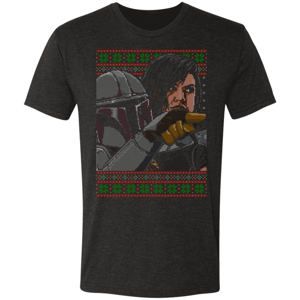 T-Shirts Vintage Black / S Mando Yelling Meme Ugly Sweater Men's Triblend T-Shirt