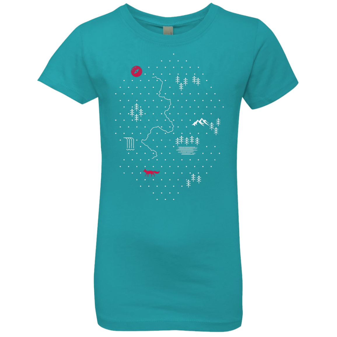T-Shirts Tahiti Blue / YXS Map of Nature Girls Premium T-Shirt