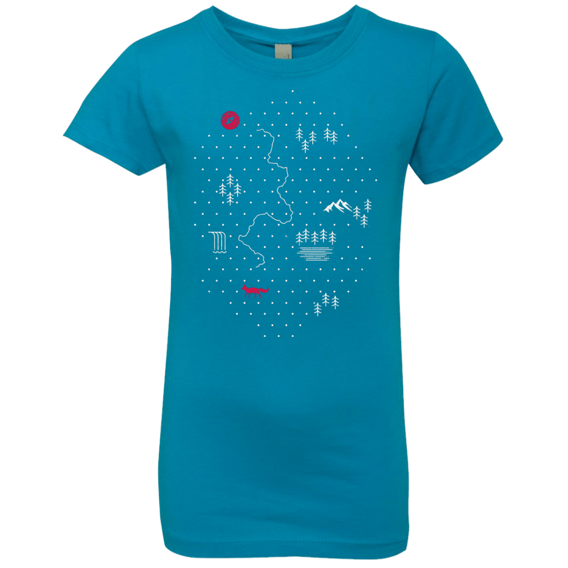 T-Shirts Turquoise / YXS Map of Nature Girls Premium T-Shirt