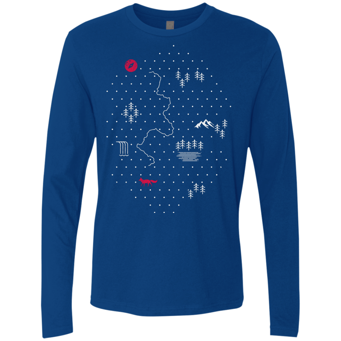 T-Shirts Royal / S Map of Nature Men's Premium Long Sleeve