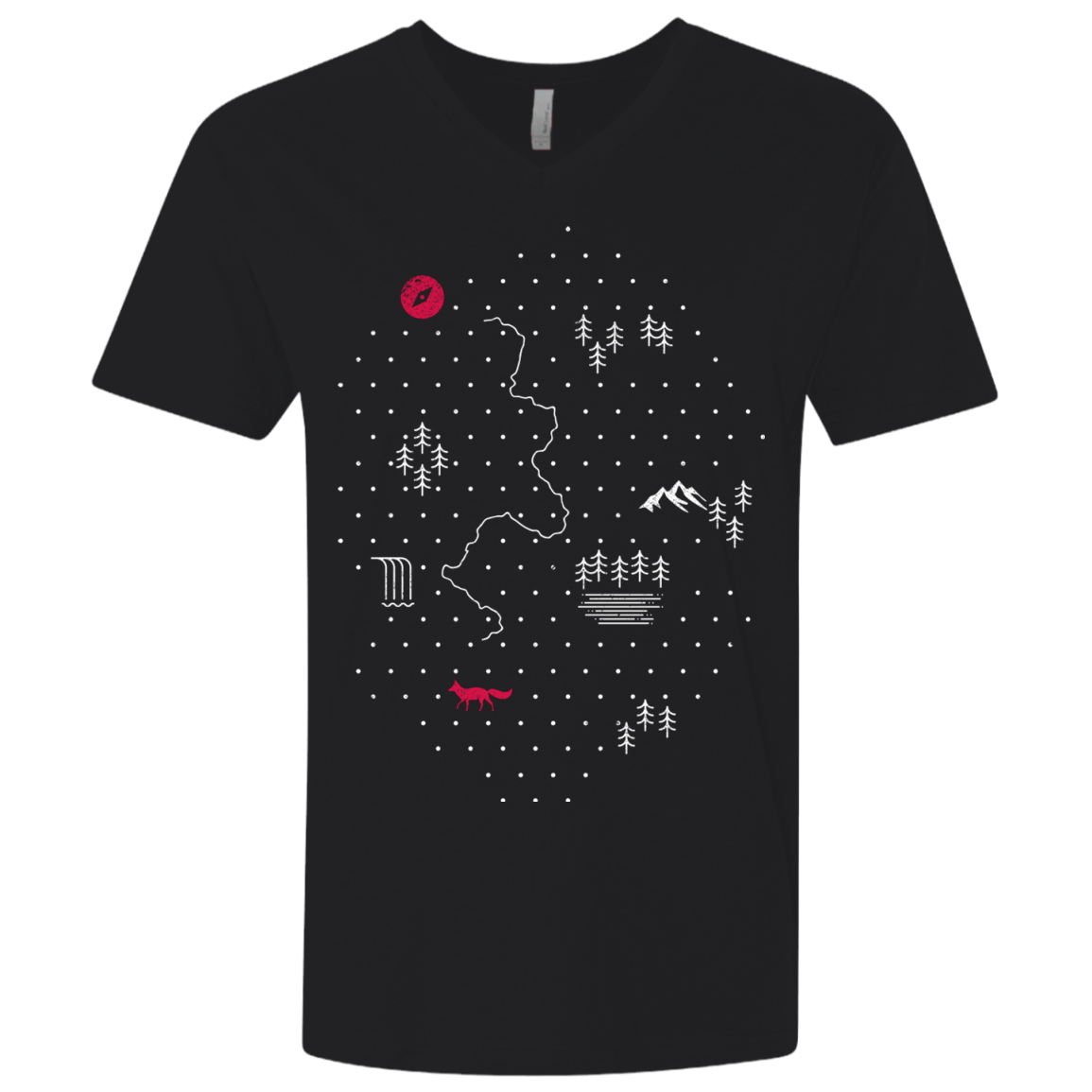 T-Shirts Black / X-Small Map of Nature Men's Premium V-Neck