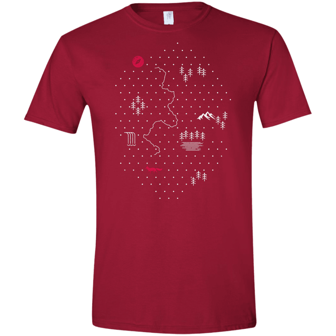 T-Shirts Cardinal Red / S Map of Nature Men's Semi-Fitted Softstyle