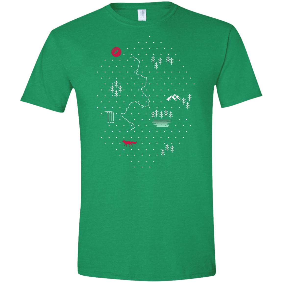T-Shirts Heather Irish Green / S Map of Nature Men's Semi-Fitted Softstyle