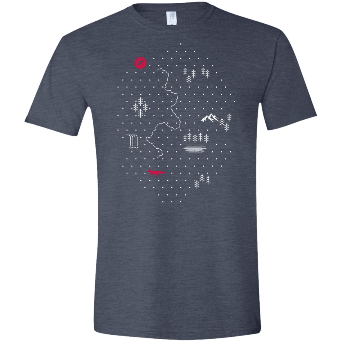 T-Shirts Heather Navy / S Map of Nature Men's Semi-Fitted Softstyle