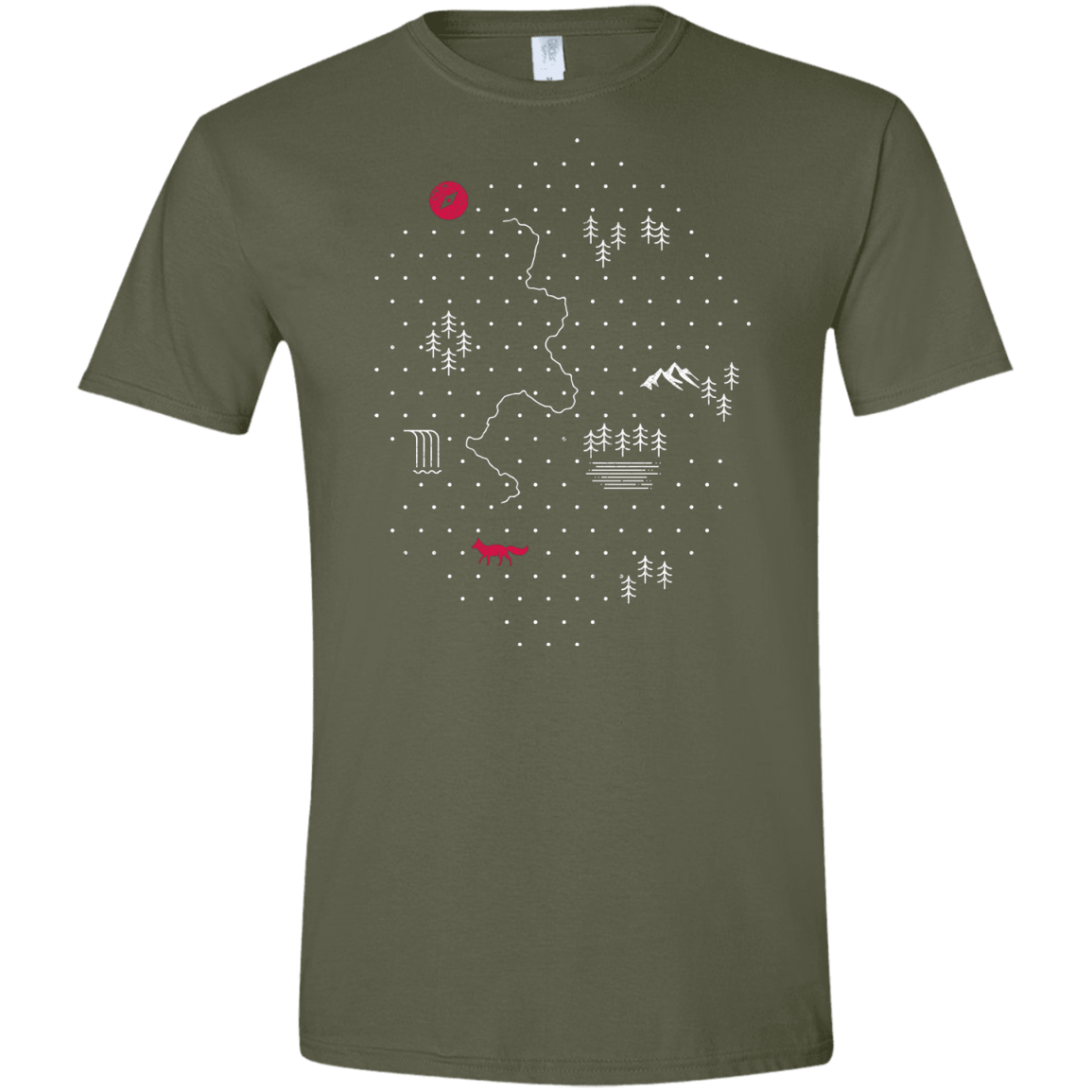 T-Shirts Military Green / S Map of Nature Men's Semi-Fitted Softstyle
