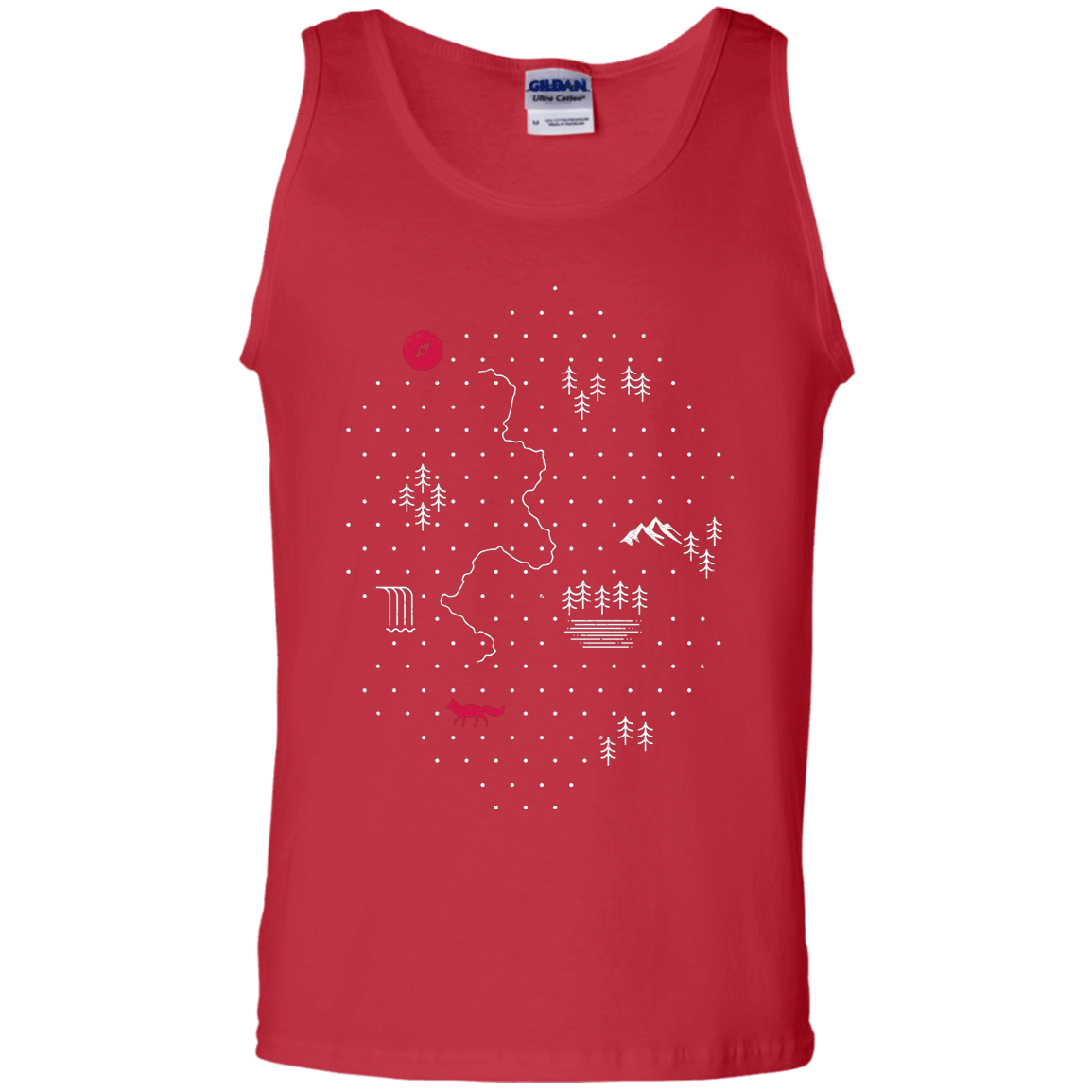 T-Shirts Red / S Map of Nature Men's Tank Top