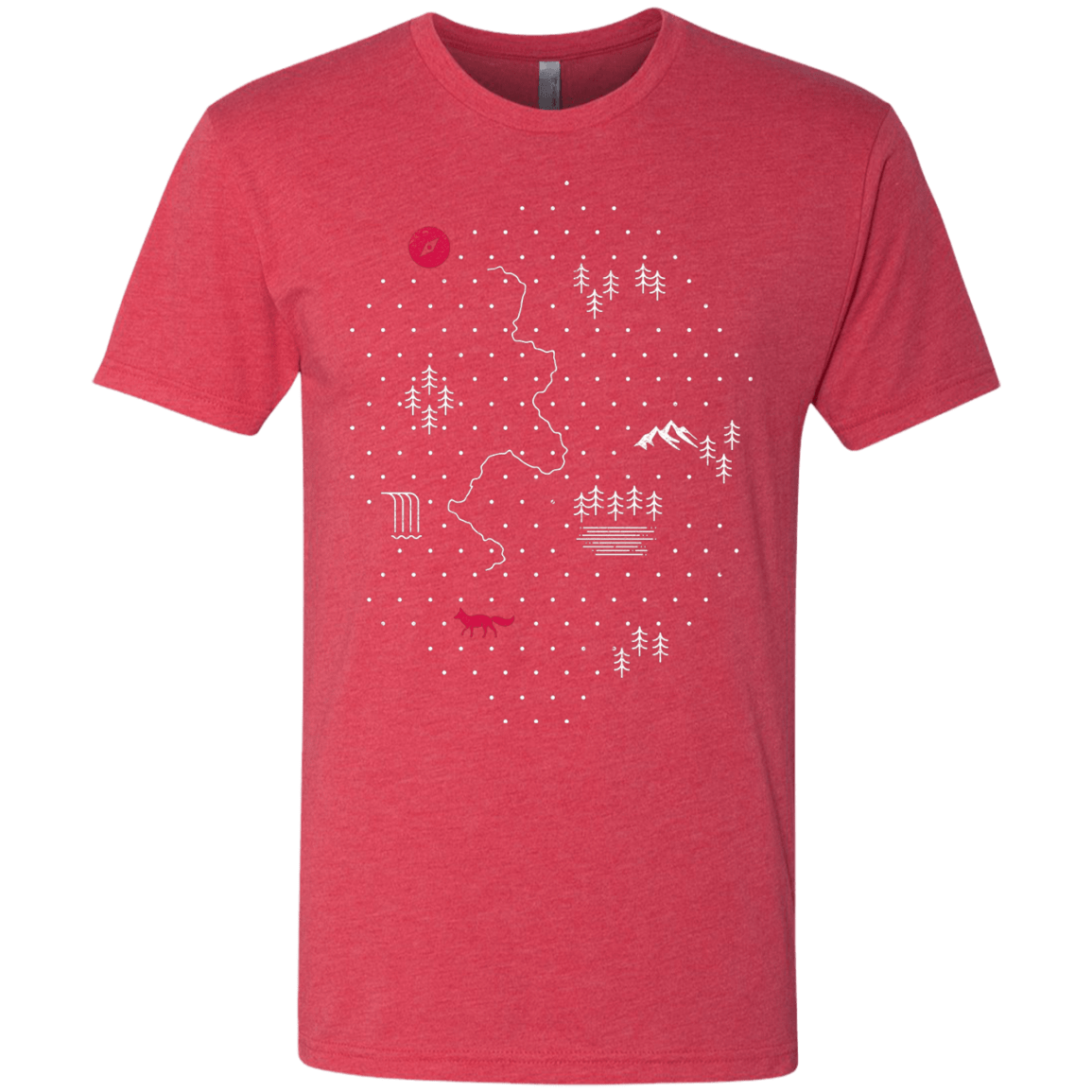 T-Shirts Vintage Red / S Map of Nature Men's Triblend T-Shirt