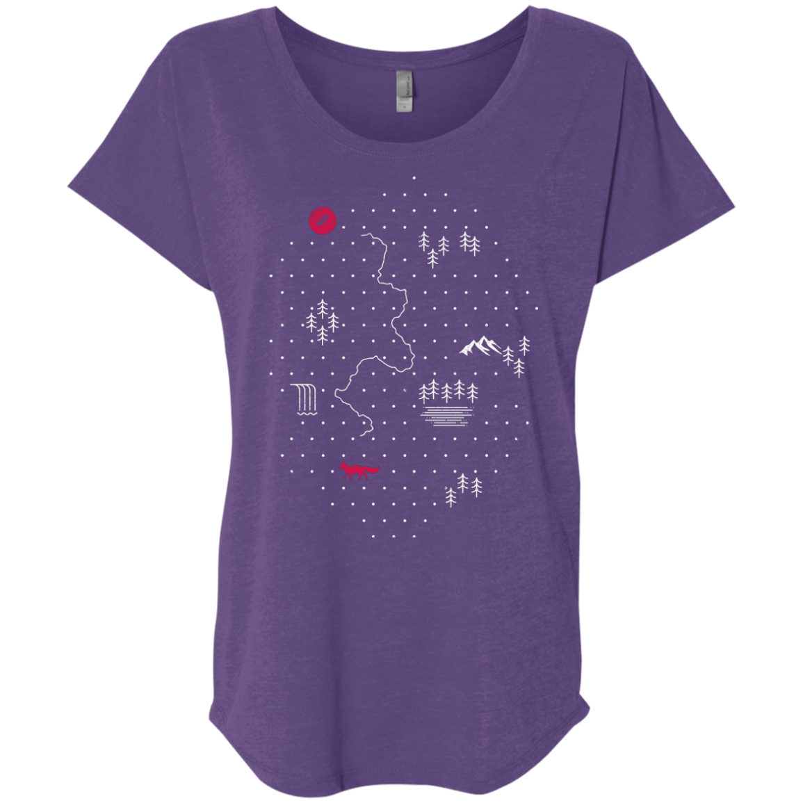 T-Shirts Purple Rush / X-Small Map of Nature Triblend Dolman Sleeve