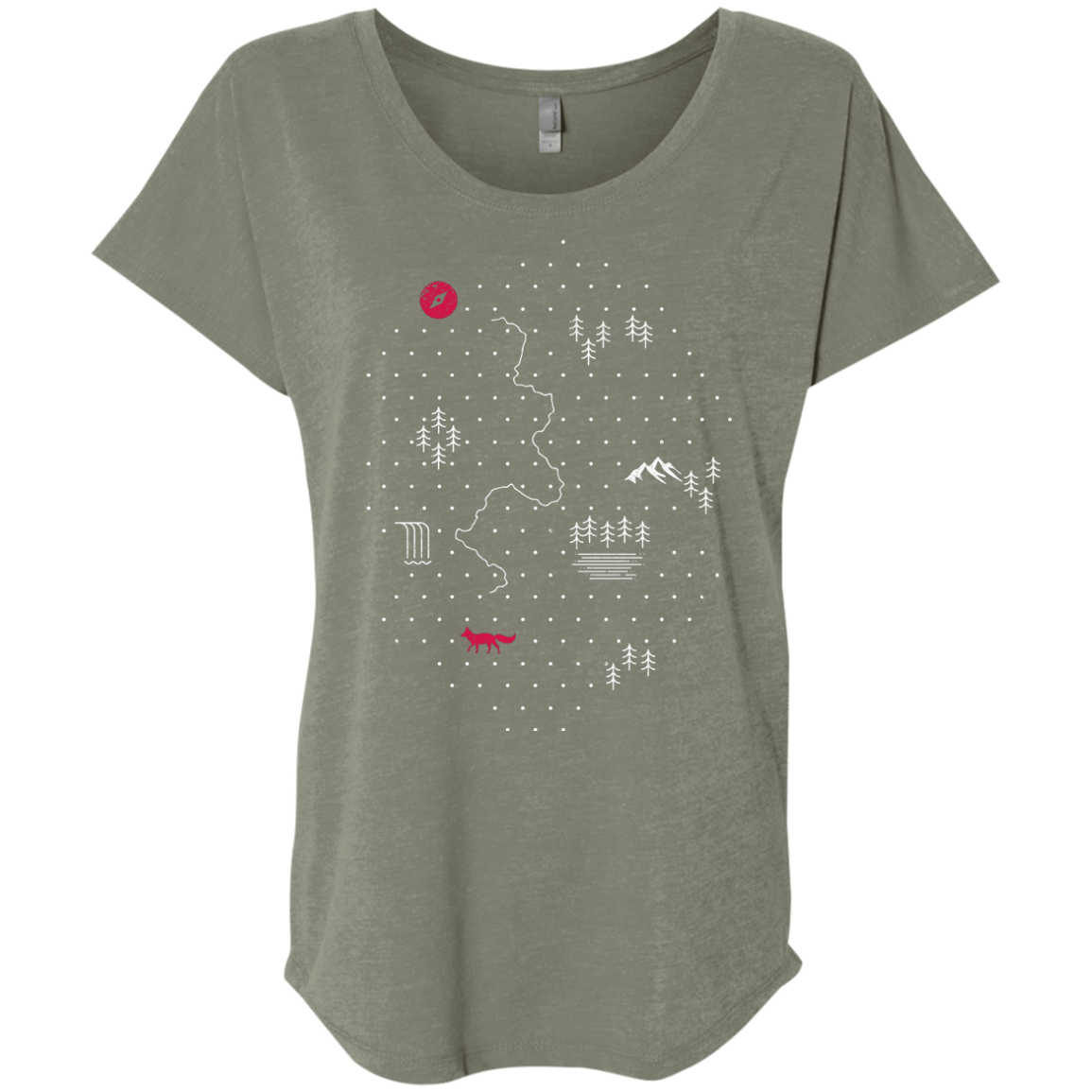 T-Shirts Venetian Grey / X-Small Map of Nature Triblend Dolman Sleeve