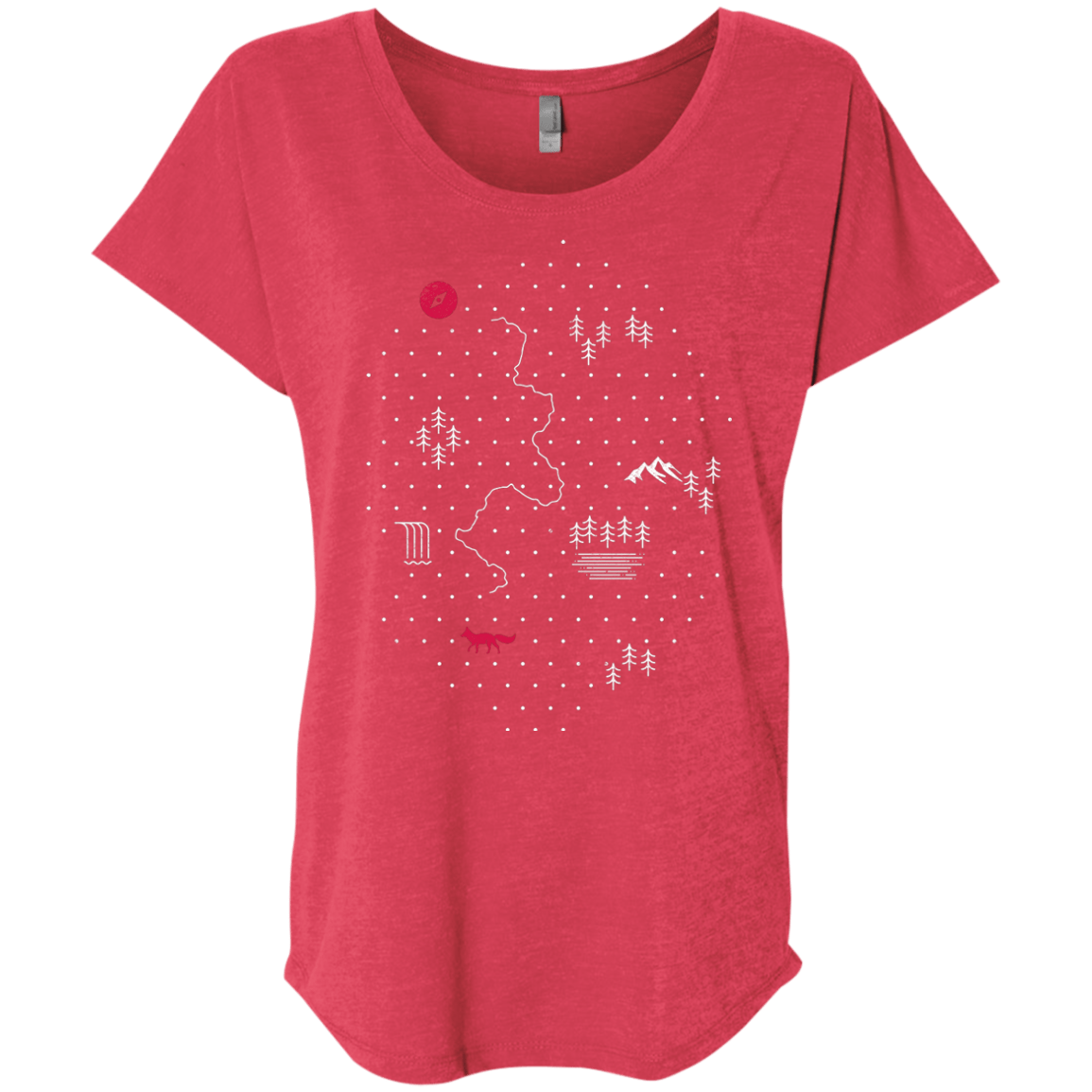 T-Shirts Vintage Red / X-Small Map of Nature Triblend Dolman Sleeve