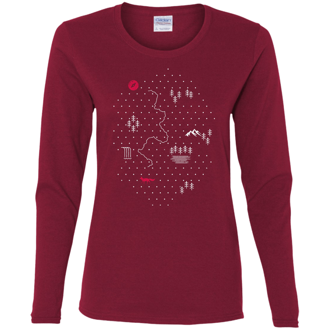 T-Shirts Cardinal / S Map of Nature Women's Long Sleeve T-Shirt