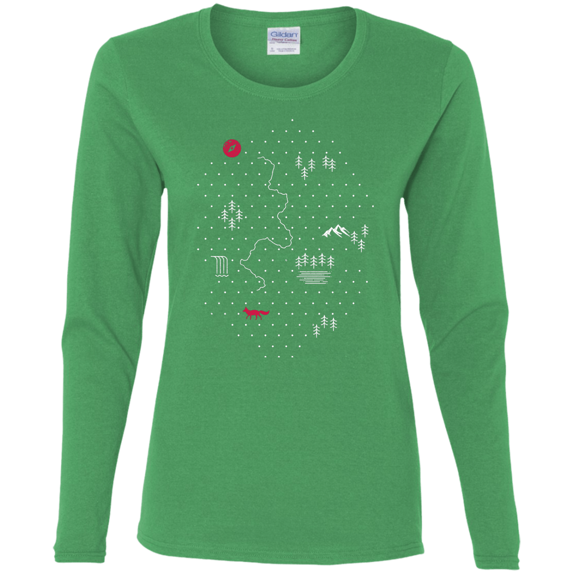 T-Shirts Irish Green / S Map of Nature Women's Long Sleeve T-Shirt
